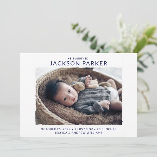 Faire-part Naissance photo moderne (Debout devant)