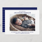 Faire-part Naissance photo moderne (Devant / Derrière)