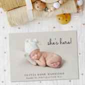 Faire-part Naissance photo moderne minimale