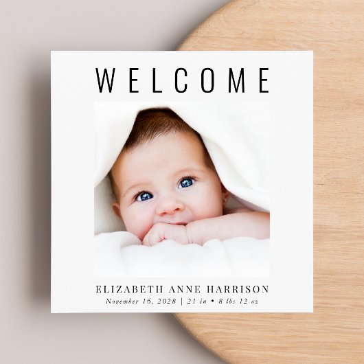 Faire-part Naissance photo moderne minimale