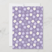 Faire-part Naissance simple d'aquarelle florale violette (Dos)