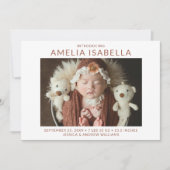 Faire-part Naissance simple de fille de 2 photos (Devant)