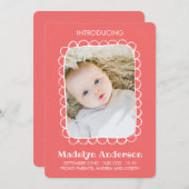 Faire-part Naissance simple d'un cadre rectangle à échelles (Devant / Derrière)