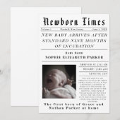 Faire-part Naissance Times Naissance (Devant / Derrière)