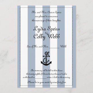 Faire-part nautique de mariage de rayure