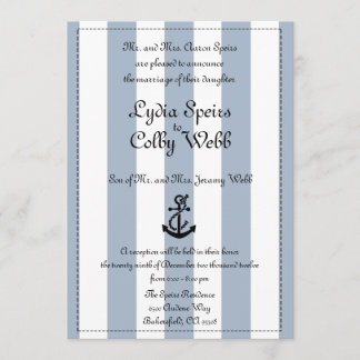 Faire-part nautique de mariage de rayure édité