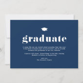Faire-part Navy Blue 2025 Audacieux Typographie Photo Graduat (Dos)
