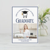 Faire-part Navy Blue Dental School Photo Custom Graduation (Debout devant)