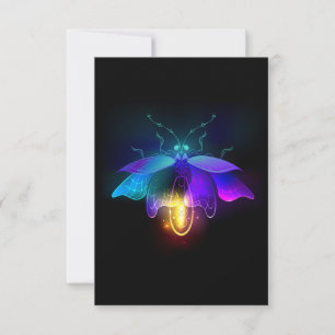Faire-part Neon Firefly sur noir