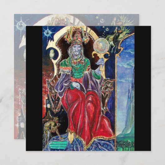 Faire-part NEUROMANCER, bleu rouge noir (Devant / Derrière)