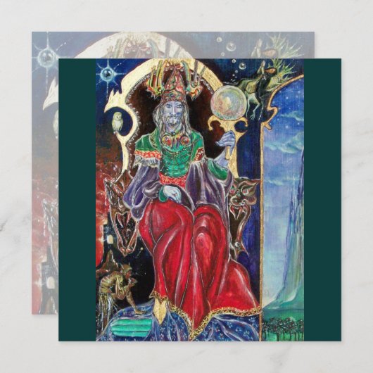 Faire-part NEUROMANCER, bleu rouge vert (Devant / Derrière)