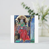 Faire-part NEUROMANCER Magicien Roi, Rouge Bleu Argent Métall (Debout devant)