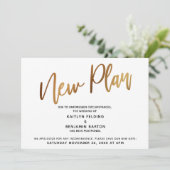 Faire-part "New Plan" de l'or Mariage reporté (Debout devant)