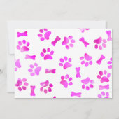 Faire-part New Puppy - Rose Girl New Pet - Chien Birthday Pup (Dos)