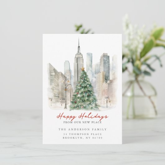 Faire-part New York City Christmas New Adresse (Debout devant)