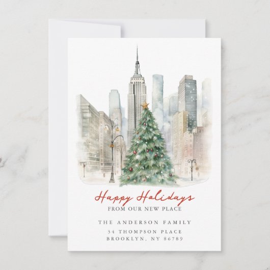 Faire-part New York City Christmas New Adresse (Devant)