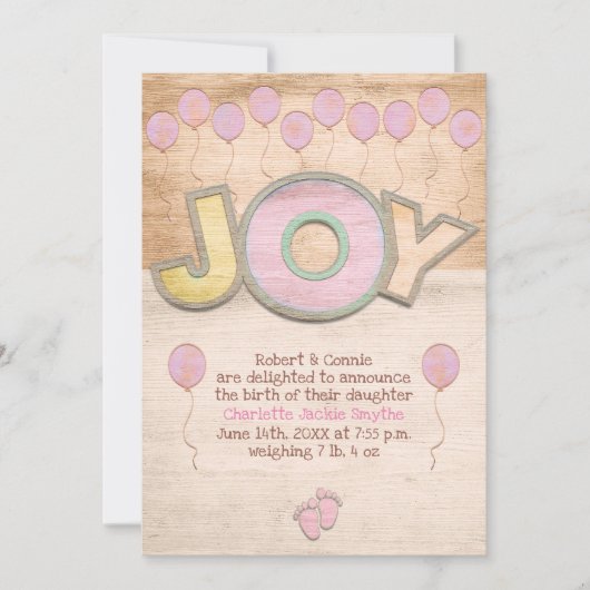 Faire-part Newborn Baby Girl (Devant)