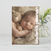 Faire-part Newborn Simple Modern Photo Birth (Debout devant)