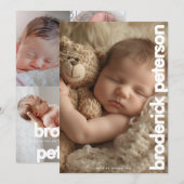 Faire-part Newborn Simple Modern Photo Birth (Devant / Derrière)