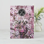 FAIRE-PART NID D'OISEAU, ARBRE BLANC PINK FLEURS DE PRINTEMPS (Debout devant)