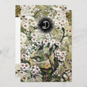 FAIRE-PART NID D'OISEAU, MONOGRAMME BROWN DES FLEURS DE PRINT (Devant / Derrière)