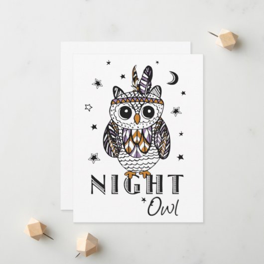 Faire-part Night Owl (Devant/Arrière en situation)
