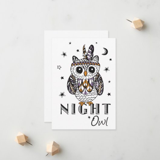 Faire-part Night Owl (Devant/Arrière en situation)