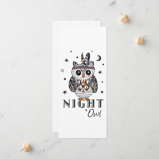 Faire-part Night Owl (Devant/Arrière en situation)