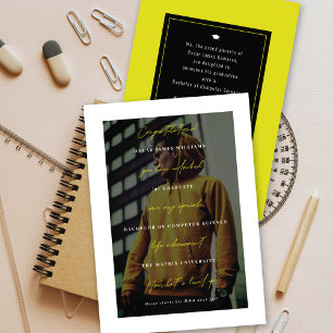 Faire-part Niveau Supérieur Typographie Minimaliste Photo Rem