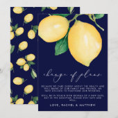 Faire-part Noces aux citrons aquarelles : Changement de plans (Devant / Derrière)