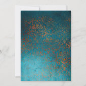 Faire-part Noces virtuelles Grunge Copper Patina & Turquoise (Dos)