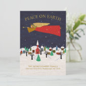 Faire-part Noël Angel Ville Folk Art Holiday Moving (Debout devant)