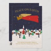 Faire-part Noël Angel Ville Folk Art Holiday Moving (Devant / Derrière)