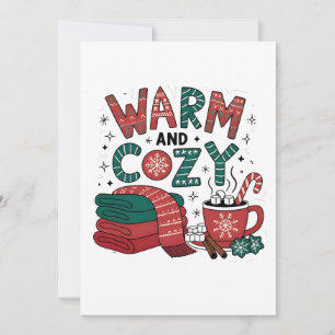 Faire-part Noël chaud et cosy, chocolat chaud de Noël