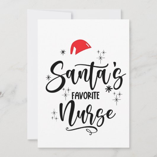 Faire-part Noël de l'infirmière préférée de Santa  (Devant)