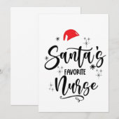 Faire-part Noël de l'infirmière préférée de Santa  (Devant / Derrière)