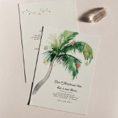 Faire-part Noël Fête Palm Arbre Côtier Déménagement