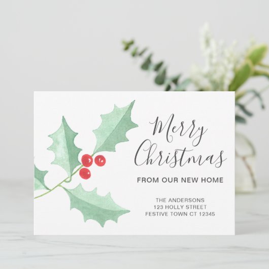 Faire-part Noël Holly Moving (Debout devant)