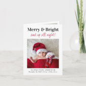 Faire-part Noël Joyeux Bright Photo Fête Naissance (Devant)