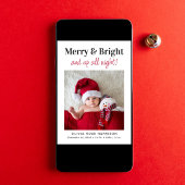 Faire-part Noël Joyeux Bright Photo Fête Naissance