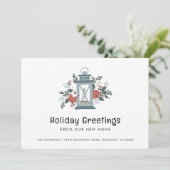 Faire-part Noël Lanterne Salutations de vacances Nouvelle mai (Debout devant)