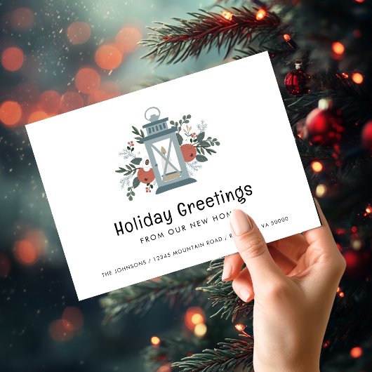 Faire-part Noël Lanterne Salutations de vacances Nouvelle mai