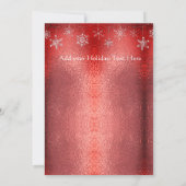 Faire-part Noel Métallique Rouge Simple Moderne (Dos)