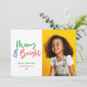 Faire-part Noël multi photo brillant moderne coloré néon (Debout devant)