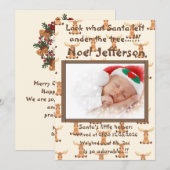 Faire-part Noël Neutre Genre Nouveau Arrivée (Devant / Derrière)
