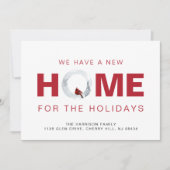 Faire-part Noël Nouveau Accueil Cardinal Rouge Vacances Démén (Devant)