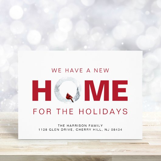 Faire-part Noël Nouveau Accueil Cardinal Rouge Vacances Démén