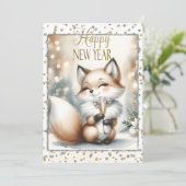 Faire-part Noël nouvel an Renard (Debout devant)