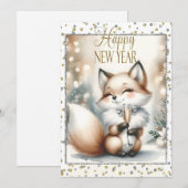 Faire-part Noël nouvel an Renard (Devant / Derrière)