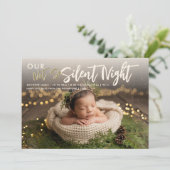 Faire-part Noël Pas Silent Night Gold Funny Baby Photo (Debout devant)